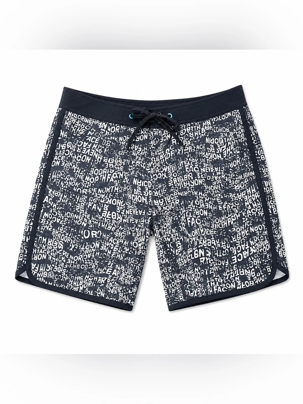 The North Face Board Shorts Men’s 32 Black White spellout Print Swim Surf Beach